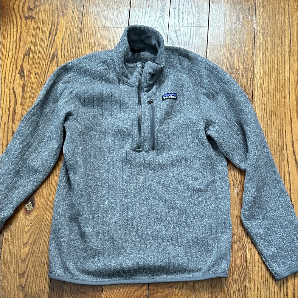 Men's Patagonia Better Sweater Gray Quarter-Zip Fleece size Small - Picture 3 of 5